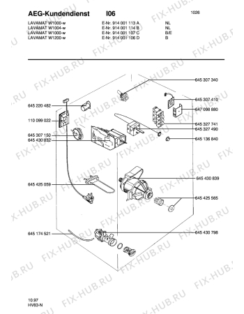 Взрыв-схема стиральной машины Aeg LAVW1200-W B - Схема узла Electrical equipment