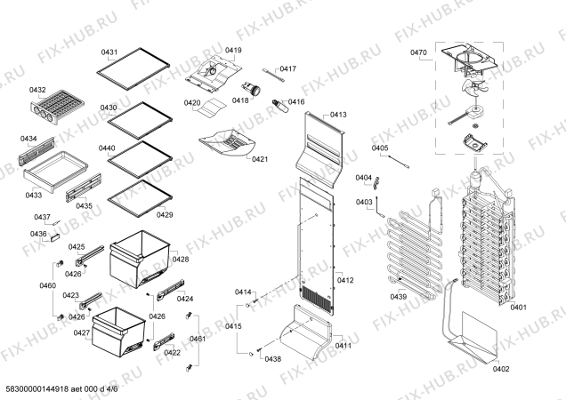 Схема №6 3FAL4653 с изображением Выдвижной ящик для холодильной камеры Bosch 00678871