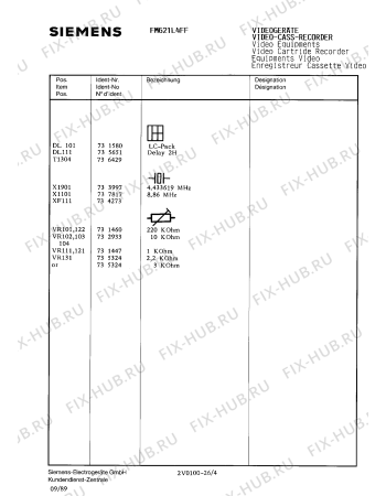 Схема №19 FM621L4FF с изображением Пульт дистанционного управления для видеоэлектроники Siemens 00755979