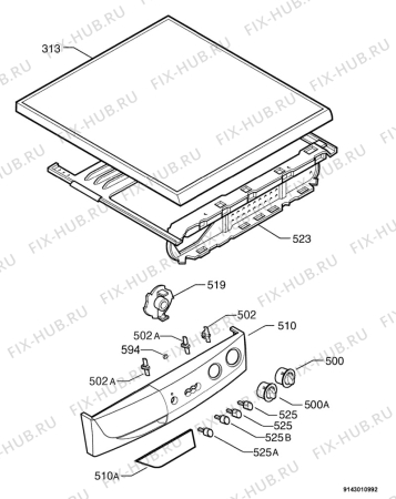 Взрыв-схема стиральной машины Zanussi FL608 - Схема узла Command panel 037