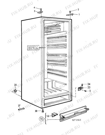 Взрыв-схема холодильника Electrolux RU3350W - Схема узла C10 Cabinet