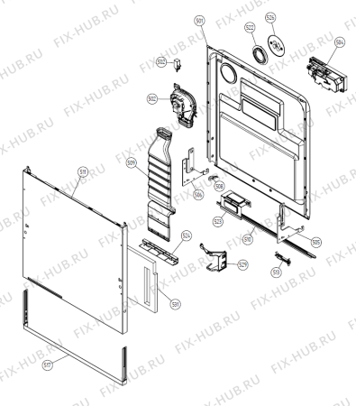 Взрыв-схема посудомоечной машины Asko D3251 CE   -Titanium FI (336790, DW20.3) - Схема узла 05