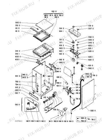 Схема №2 AWF 358/LA - CO 512 с изображением Обшивка для стиральной машины Whirlpool 481945328099