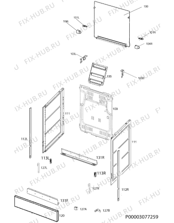 Взрыв-схема плиты (духовки) Zanussi ZCG961211X - Схема узла Housing 001