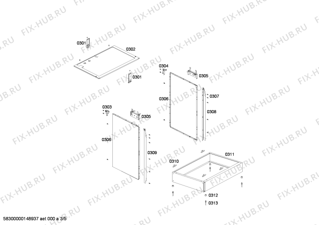 Схема №3 FG122K44SC с изображением Стол для электропечи Bosch 00246691