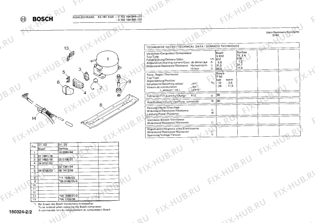 Взрыв-схема холодильника Bosch 0702164845 KS161EGD - Схема узла 02