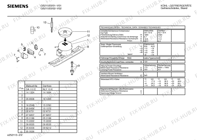 Взрыв-схема холодильника Siemens GS21U03 - Схема узла 02