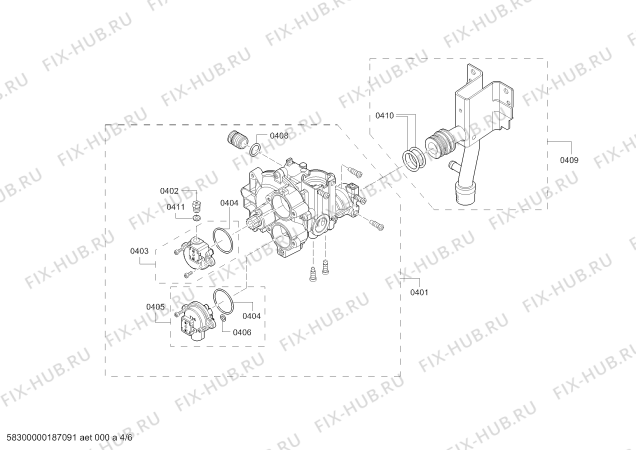 Взрыв-схема водонагревателя Bosch WR11G23 - Схема узла 04