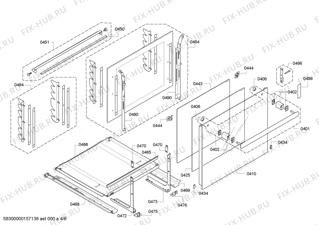 Взрыв-схема плиты (духовки) Bosch HBB73C551F - Схема узла 04