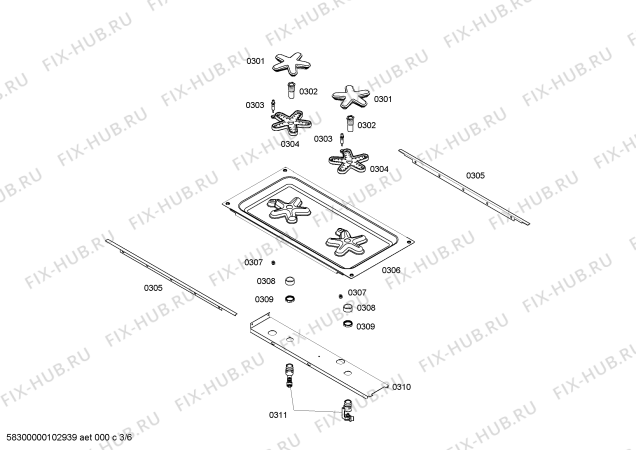 Схема №6 PSC364GLZS с изображением Панель управления для плиты (духовки) Bosch 00143360