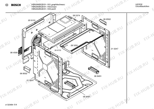 Схема №4 HBN266BGB с изображением Инструкция по эксплуатации для плиты (духовки) Bosch 00520373