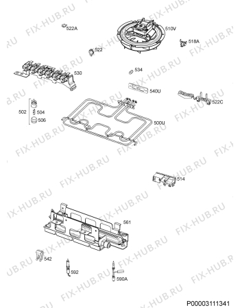 Взрыв-схема плиты (духовки) Zanussi ZCG63TC0BA - Схема узла Electrical equipment