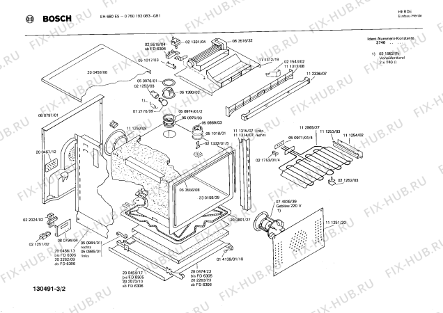 Взрыв-схема плиты (духовки) Bosch 0750192083 EH680ES - Схема узла 02