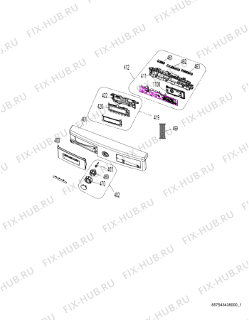 Схема №5 AWZ9614F с изображением Клавиша для стиральной машины Whirlpool 482000020696
