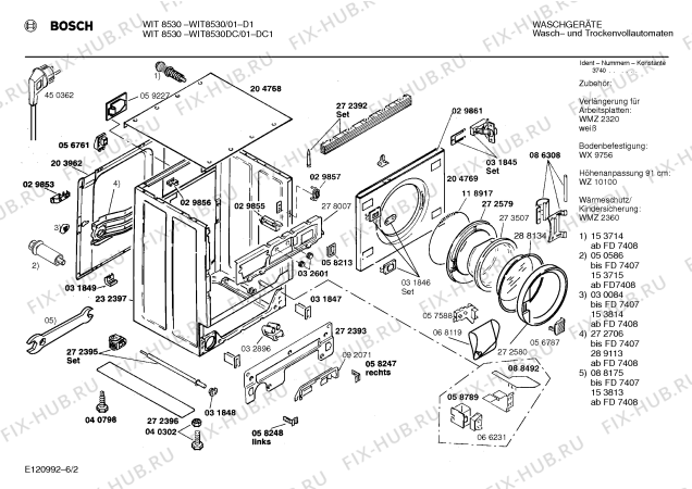 Взрыв-схема стиральной машины Bosch WIT8530DC WIT8530 - Схема узла 02