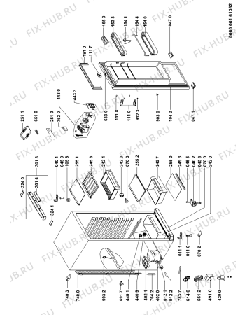 Схема №1 WM1624AW (F091211) с изображением Наставление для холодильной камеры Indesit C00346027