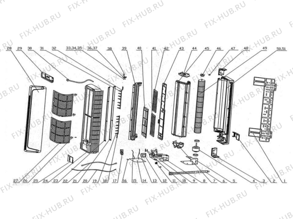 Схема №1 CPC 505 AU с изображением Запчасть для климатотехники DELONGHI GR1086