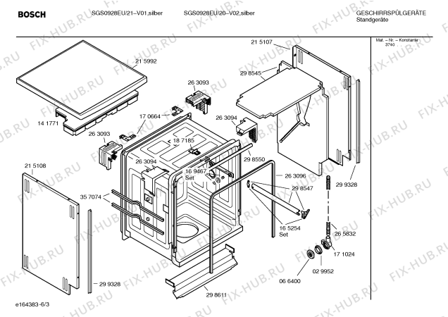 Схема №4 SGU09A12SK Logixx с изображением Инструкция по эксплуатации для электропосудомоечной машины Bosch 00588011