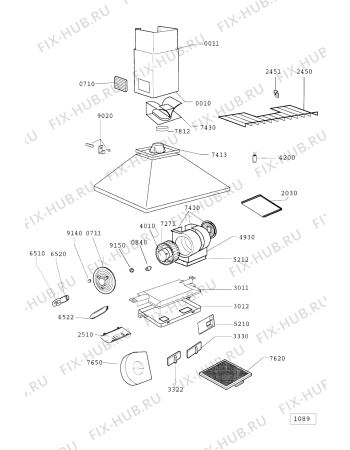 Схема №1 DKEL 3790/G IN с изображением Панель для электровытяжки Whirlpool 481946818341