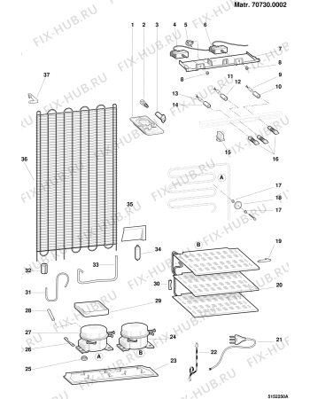 Взрыв-схема холодильника Indesit CG2410WEU1 (F016230) - Схема узла