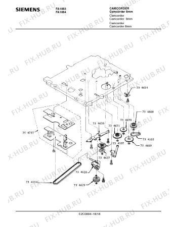 Схема №11 FA1084 с изображением Крышка кассетника для видеоэлектроники Siemens 00781969