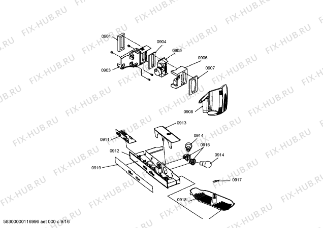 Схема №11 RS495300 с изображением Корпус для холодильника Bosch 00603283