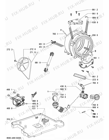 Схема №2 WA PRIMELINE XL94FLD с изображением Обшивка для стиралки Whirlpool 480111102812