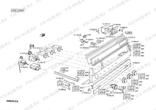 Взрыв-схема плиты (духовки) Siemens HE6009 - Схема узла 02