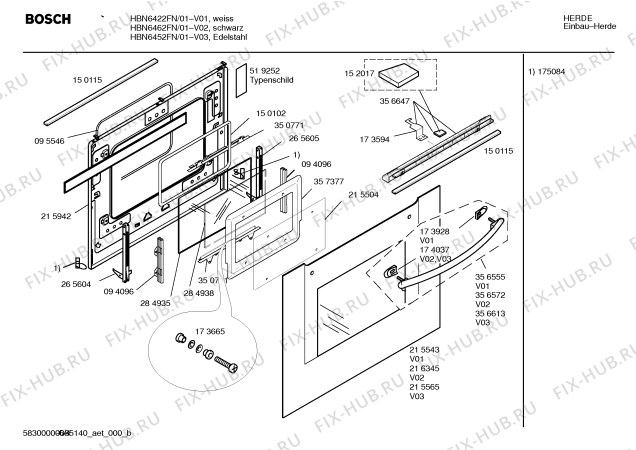 Схема №3 HBN6422FN с изображением Панель управления для духового шкафа Bosch 00432707