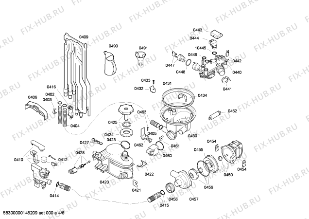 Схема №4 SRS55M36EU с изображением Столешница для электропосудомоечной машины Bosch 00681914