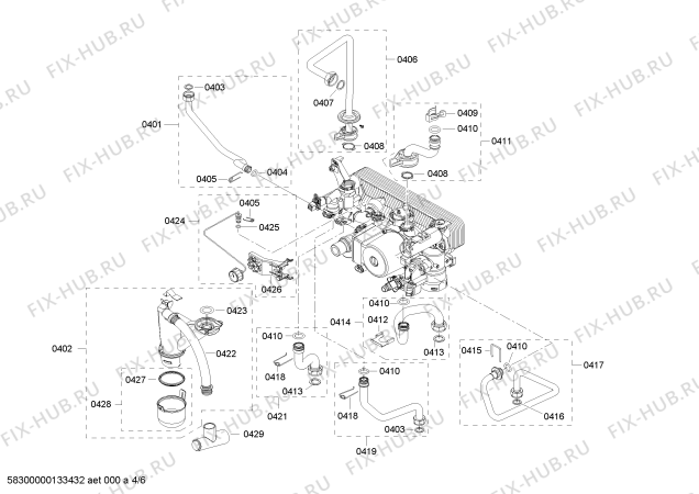 Схема №5 B1RDC3541H с изображением Форсунки для жидкого газа для водонагревателя Bosch 00613447
