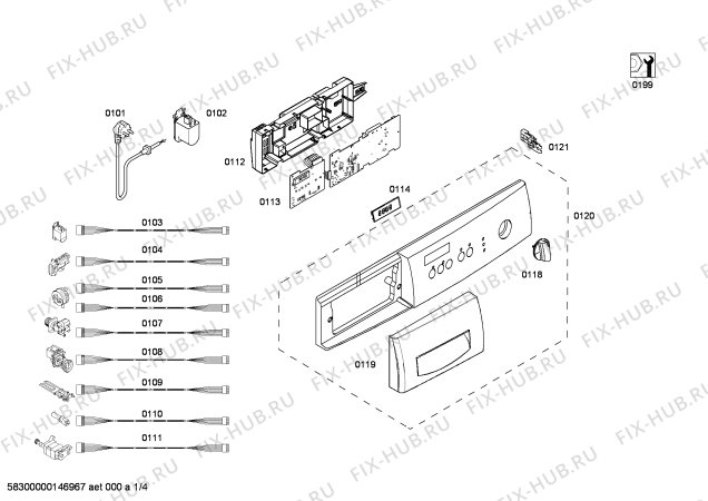 Схема №4 WAE20261IL с изображением Крышка для стиралки Bosch 00685167