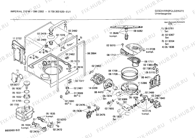 Схема №4 0730303520 GS210W с изображением Ручка для посудомоечной машины Bosch 00053780