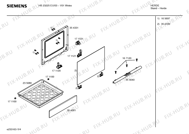 Схема №5 HS23225EU с изображением Инструкция по эксплуатации для духового шкафа Siemens 00523232