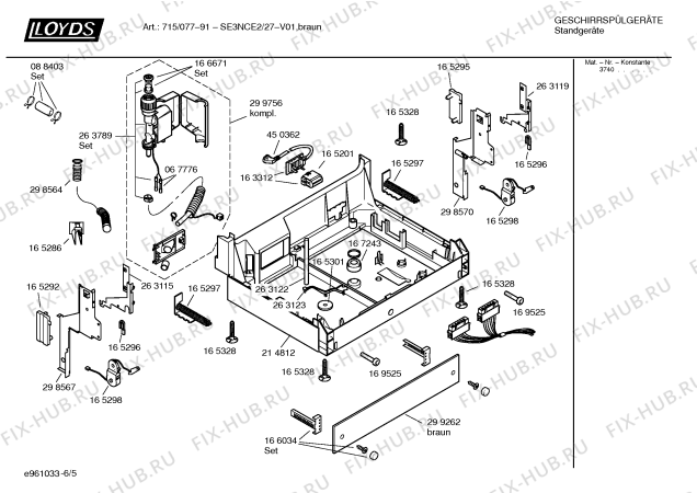 Взрыв-схема посудомоечной машины Lloyds SE3NCE2 Art.: 715/077-91 - Схема узла 05