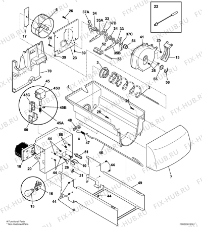 Взрыв-схема холодильника Frigidaire GLVC25VBDB1 - Схема узла Ice container