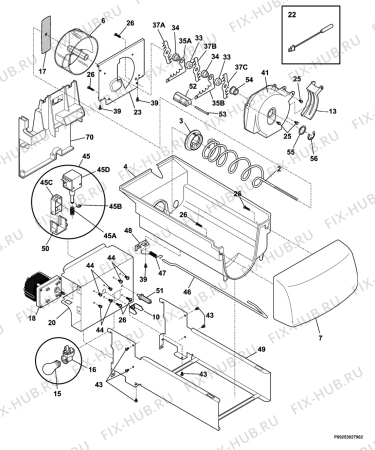 Взрыв-схема холодильника Electrolux ERL6296W2 - Схема узла Ice container