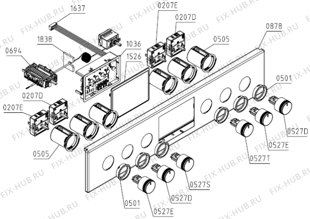 Взрыв-схема плиты (духовки) Gorenje BC637E37X-2 (563810, EV341-D444M) - Схема узла 02