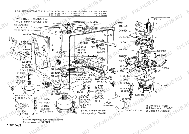 Взрыв-схема посудомоечной машины Bosch 0730100577 GV121E - Схема узла 02