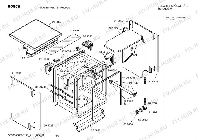 Взрыв-схема посудомоечной машины Bosch SGS49A02II Logixxeasy - Схема узла 03