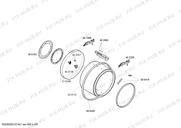 Схема №4 WTXL2201 SIWATHERM TXL2201 с изображением Крышка для сушилки Siemens 00218862