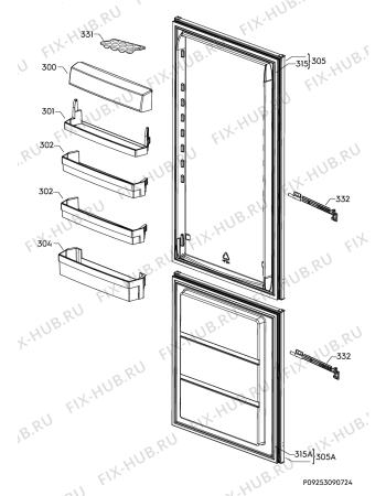 Взрыв-схема холодильника Aeg SCB6181XLS - Схема узла Door