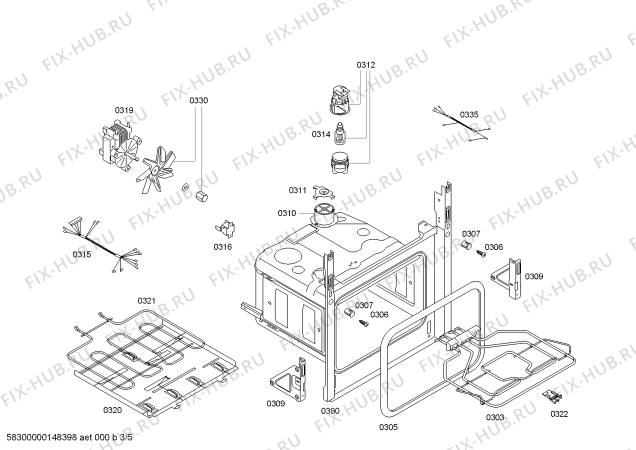 Взрыв-схема плиты (духовки) Bosch HBA43S451E Horno.BO.2d.B4.E0_CIF.pt_bsc.inox - Схема узла 03