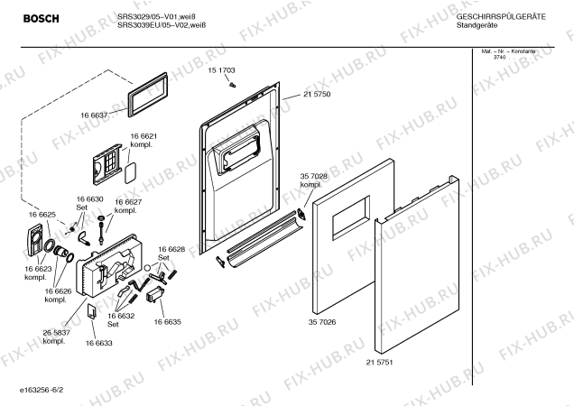 Взрыв-схема посудомоечной машины Bosch SRS3029 - Схема узла 02