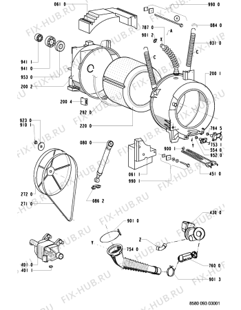 Схема №2 AWP 093 с изображением Ручка (крючок) люка для стиралки Whirlpool 481249878043