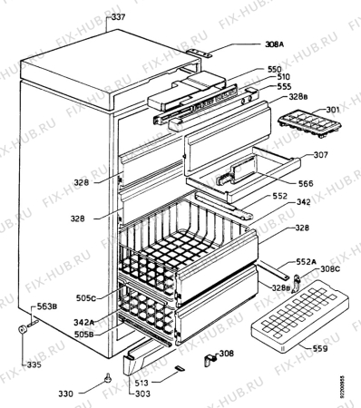 Взрыв-схема холодильника Zanussi ZVC2000S - Схема узла Housing 001