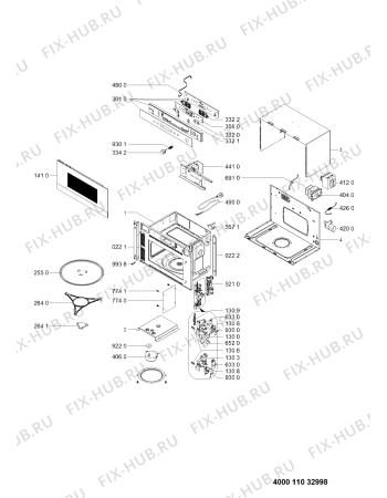 Схема №1 EMNK7 2238 PT с изображением Дверца для микроволновки Whirlpool 481011033000