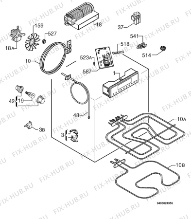 Взрыв-схема плиты (духовки) Zanussi ZBS1063X - Схема узла Electrical equipment 268