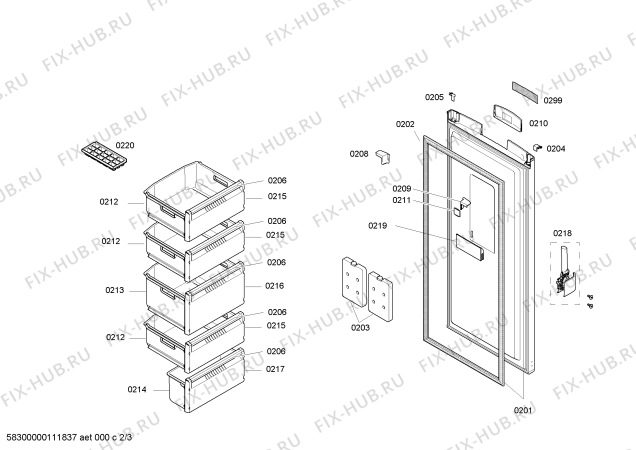Схема №2 GSPFUQ1CH с изображением Панель для холодильника Bosch 00444805