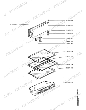 Взрыв-схема холодильника Aeg SU65040E - Схема узла Internal parts